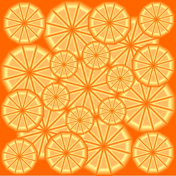 Bakgrund från skivor av orange i 3d — Stock vektor