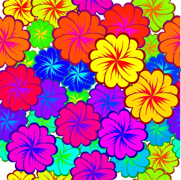 Seamless background with multicolored flowers — Stock Vector