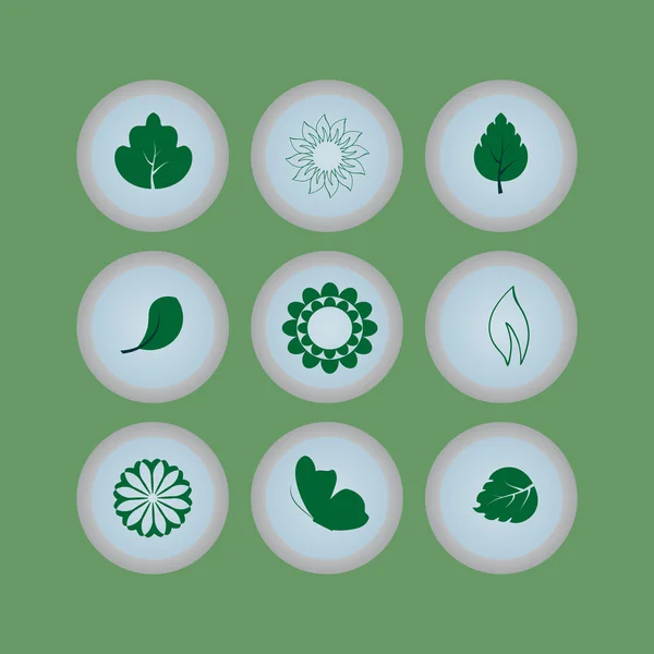 Set of eco icons buttons — Stock Vector