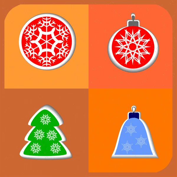 oyuncaklar ve kar taneleri ile Noel ağacı