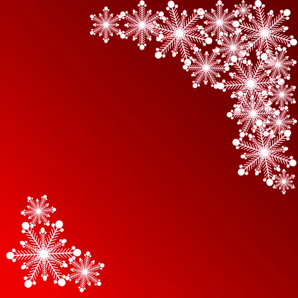 Νιφάδα χιονιού σε κόκκινο φόντο για μια κάρτα Εικονογράφηση Αρχείου