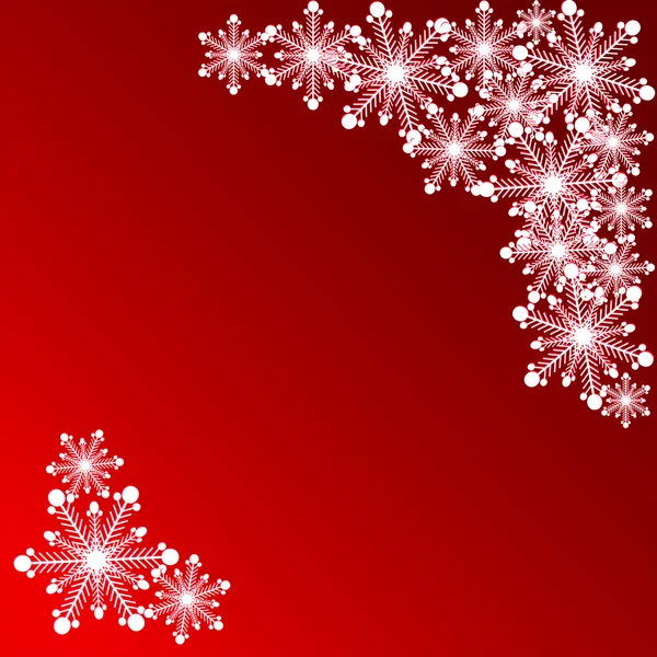 Flocons de neige sur fond rouge pour une carte Illustration De Stock