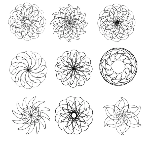 Ronde decoratieve sieraad elementen — Stockvector