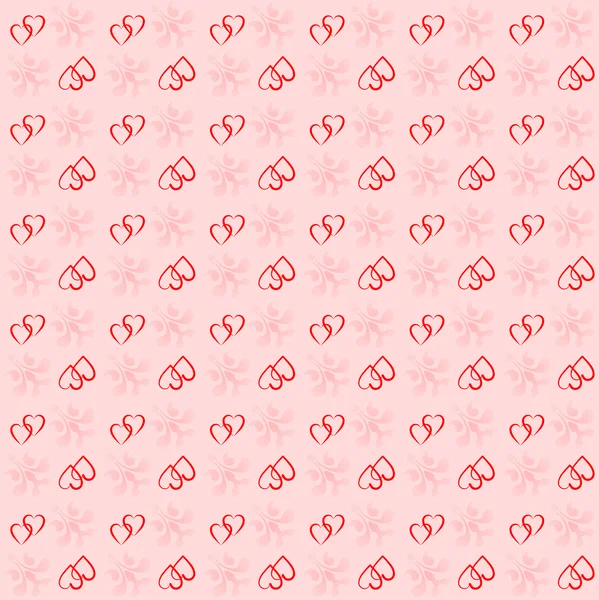 Vintage seamless background with hearts valentine — Stock Vector