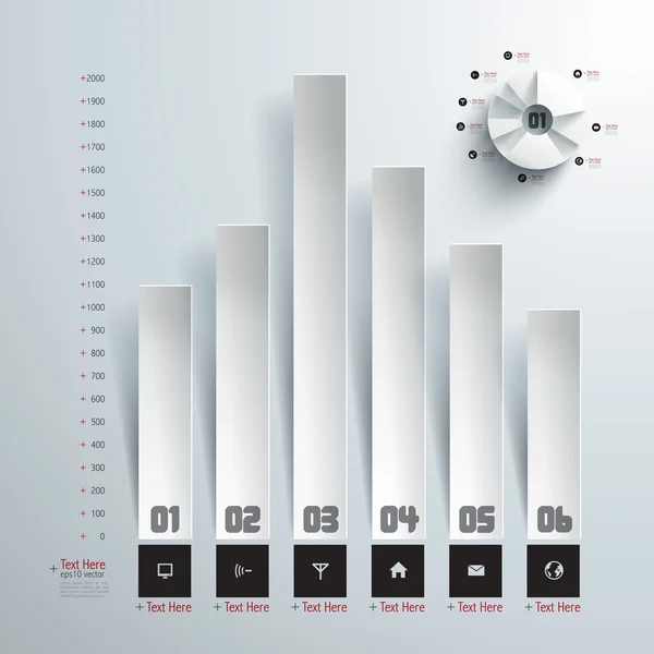 Abstrakte 3D-Papier-Infografiken — Stockvektor