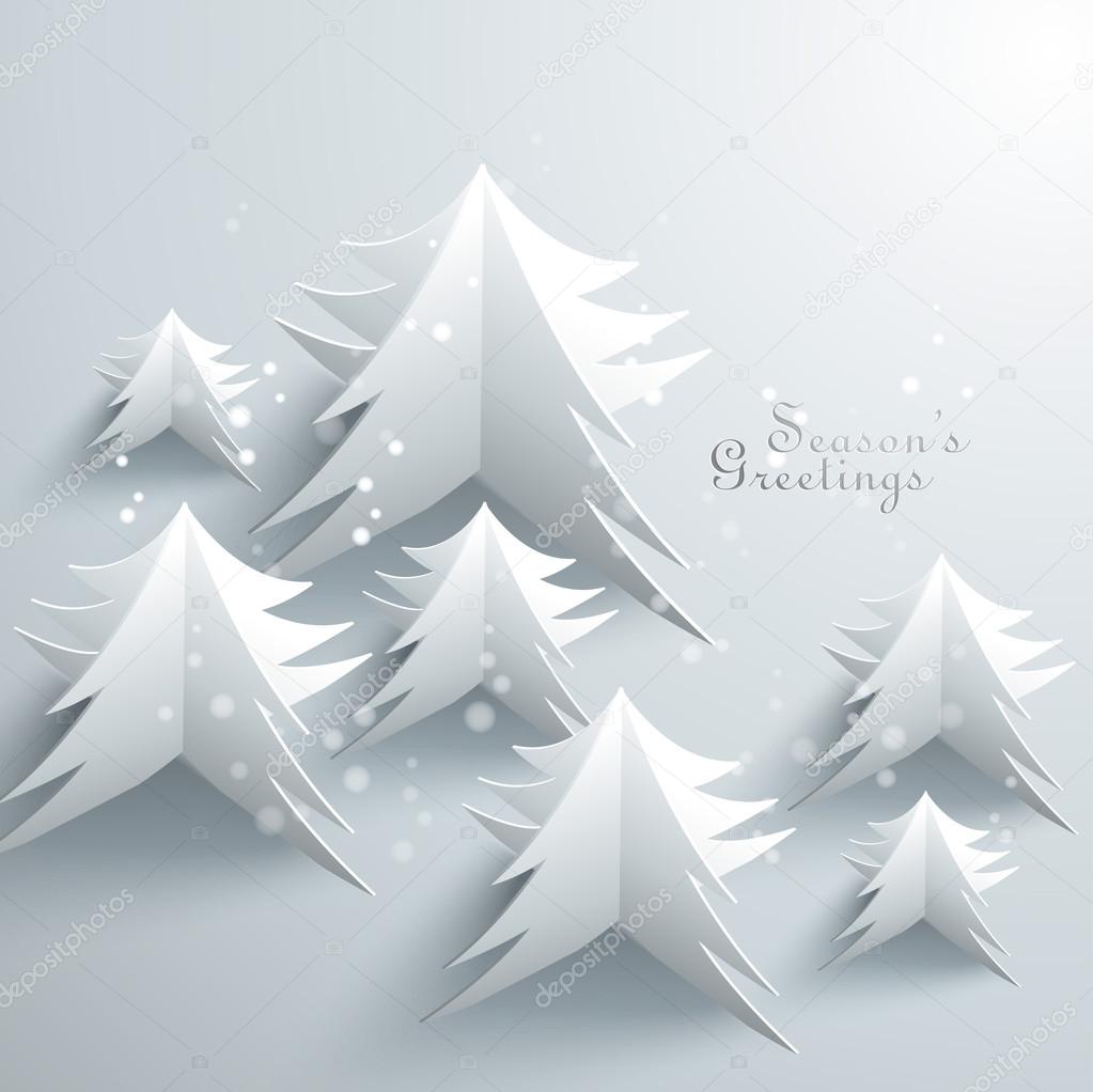 Abstract 3D Paper Christmas Trees