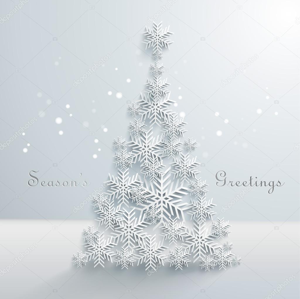 Abstract 3D Snowflakes Christmas Tree