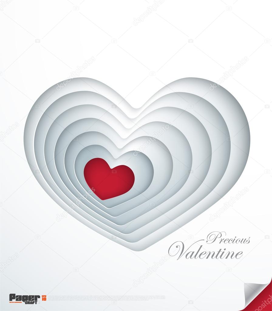 Abstract 3D Heart Shapes Paper Graphic