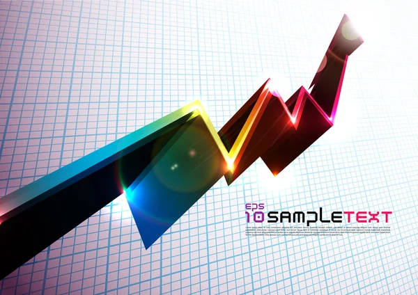 3D Colorful Graph — Stock Vector