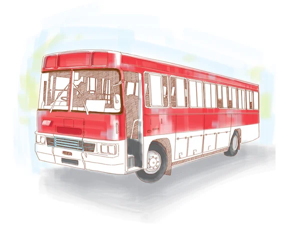 Ônibus retrô vector —  Vetores de Stock