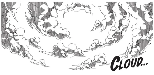 Sfondo comico disegnato a mano vettoriale - Nuvola — Vettoriale Stock