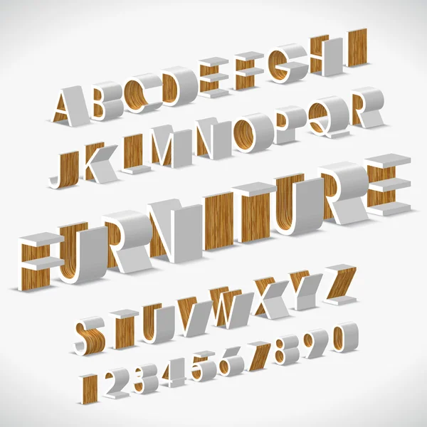 Mobilier en forme d'alphabet vectoriel — Image vectorielle