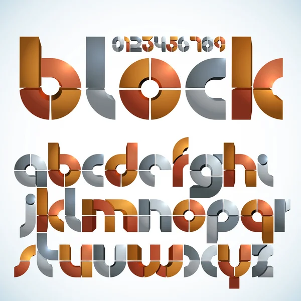 Vector 3D Alphabet Set — Stock Vector