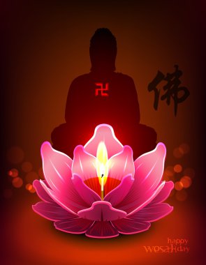 vektör lotus kandil günü wesak için