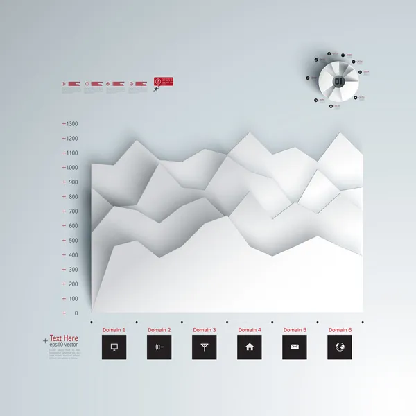 Abstract 3D Paper Infographics 로열티 프리 스톡 일러스트레이션