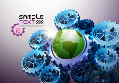 vektör küre cogwheels arasında