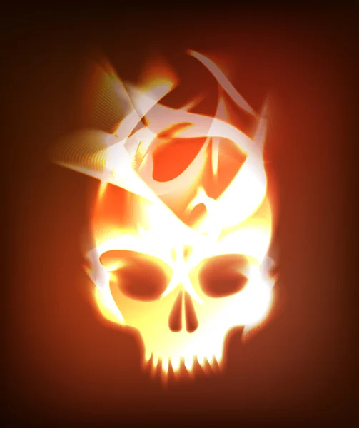 Vector Fire Burning Skull — Stockvector