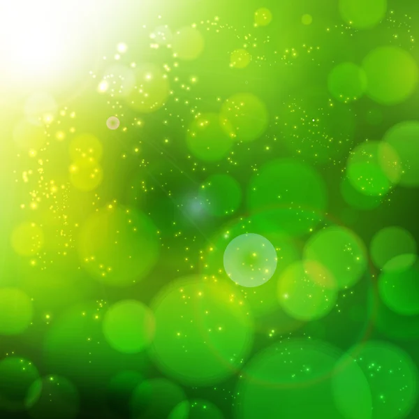 Yeşil bulanık ışıklar — Stok Vektör