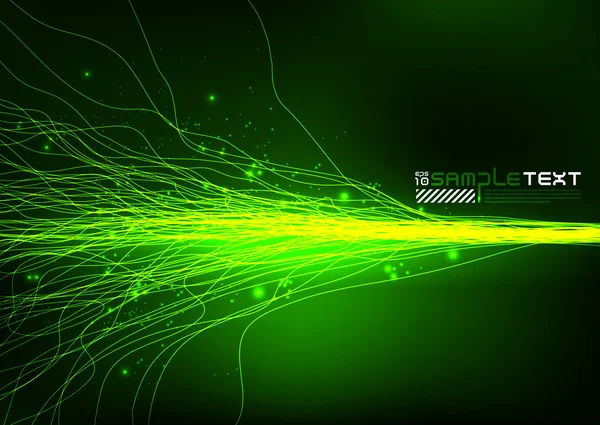 Líneas vectoriales verdes Arte que brilla en la oscuridad — Archivo Imágenes Vectoriales