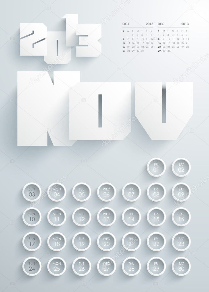 Vector 2013 Calendar Design - November