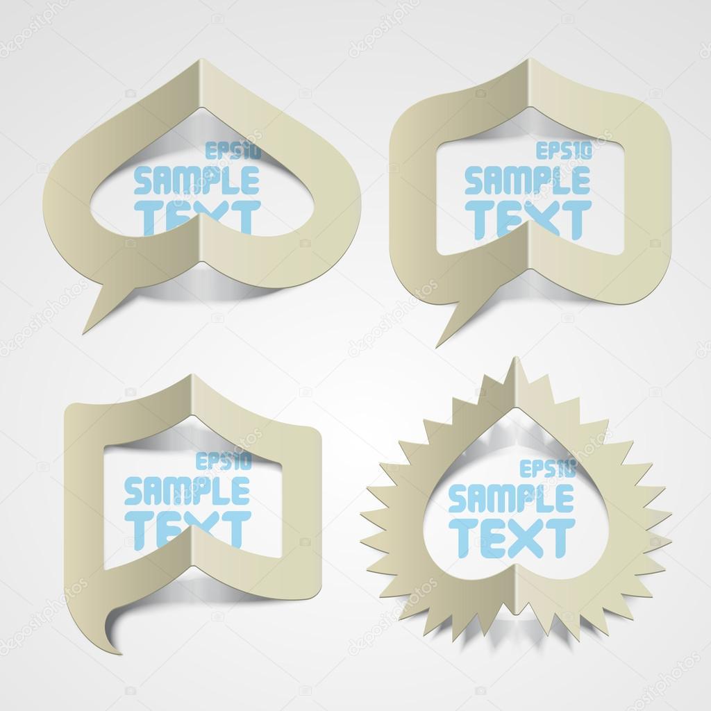 Vector Folded Paper Speech Bubbles with Your Message
