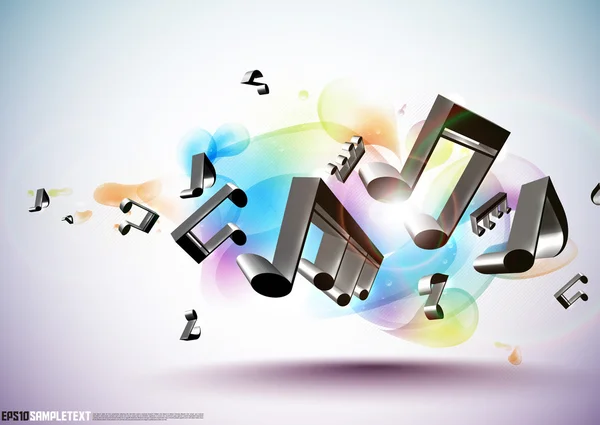 Notes de musique 3d — Image vectorielle