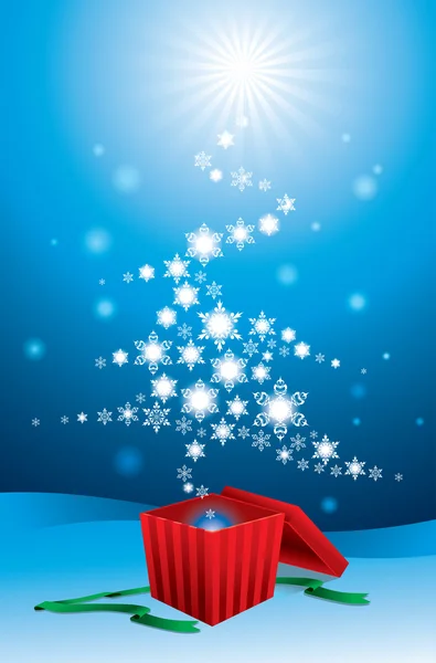 Snow flakes christmas tree — Stock Vector