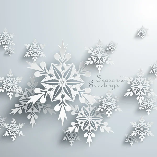 Conception de flocons de neige 3D — Image vectorielle