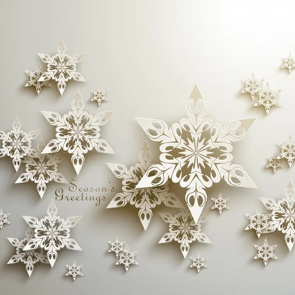 Conception de flocons de neige 3D — Image vectorielle