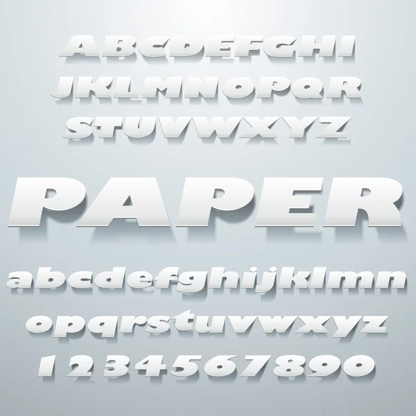 Grafisches Alphabet auf Papier — Stockvektor