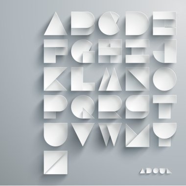 Kağıt grafik alfabe seti