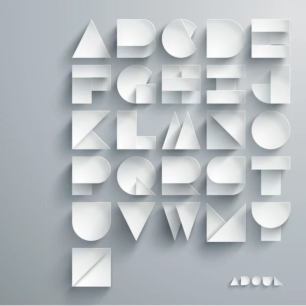 Graphisches Alphabet auf Papier — Stockvektor