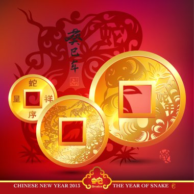 vektör Çin bakır paraları