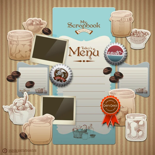 Elemento Scrapbook para cocinar diario — Vector de stock