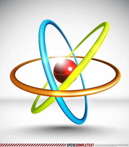 3D векторної atom — стоковий вектор