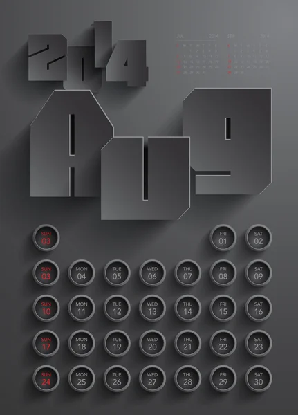 Vektor 2014 kalender design — Stock vektor