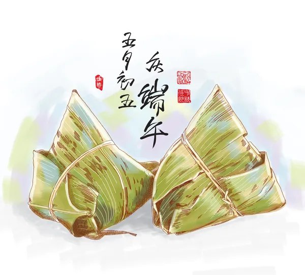 Drawing of Zongzi — Stock Vector