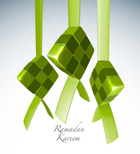 Vector 3D Muslim Ketupat — Stock Vector