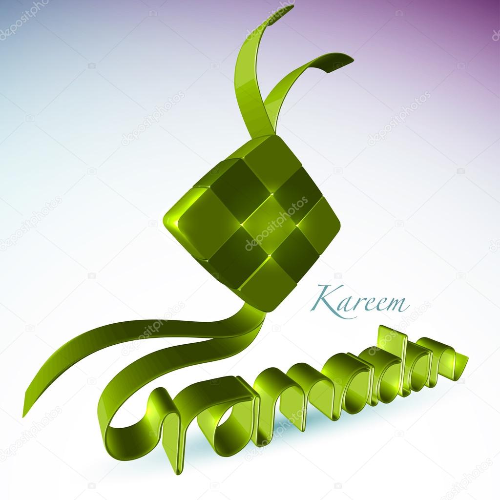 Vector 3D Muslim Ketupat