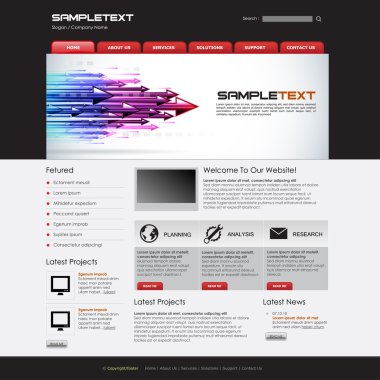 Vektör Web Sitesi Tasarım Şablonu