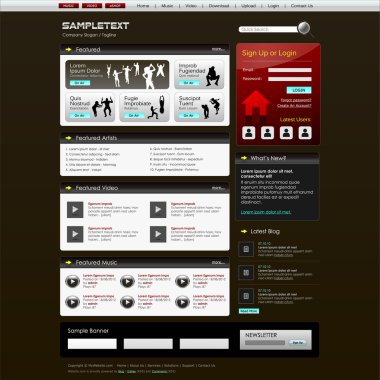 Vektör Web Sitesi Tasarım Şablonu