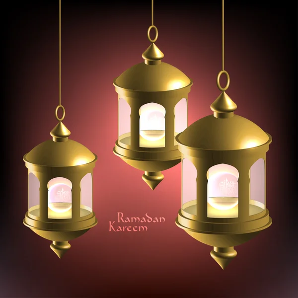 Lámpara de aceite musulmana 3D — Vector de stock