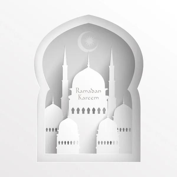 3D Paper Mosque — Stock Vector