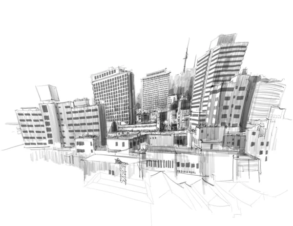 City Sketching — Stock Vector