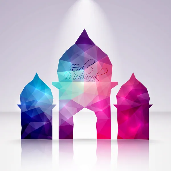 Polygonal Crystal Mosque — Stock Vector