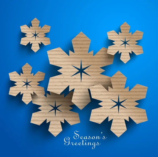 Copos de nieve de cartón — Vector de stock