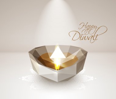 vektör poligonal diwali diya