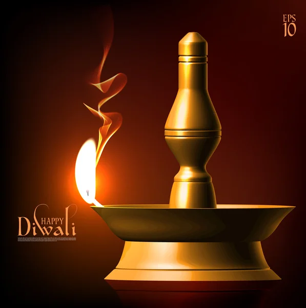 Diwali Oil Lamp — Stock Vector