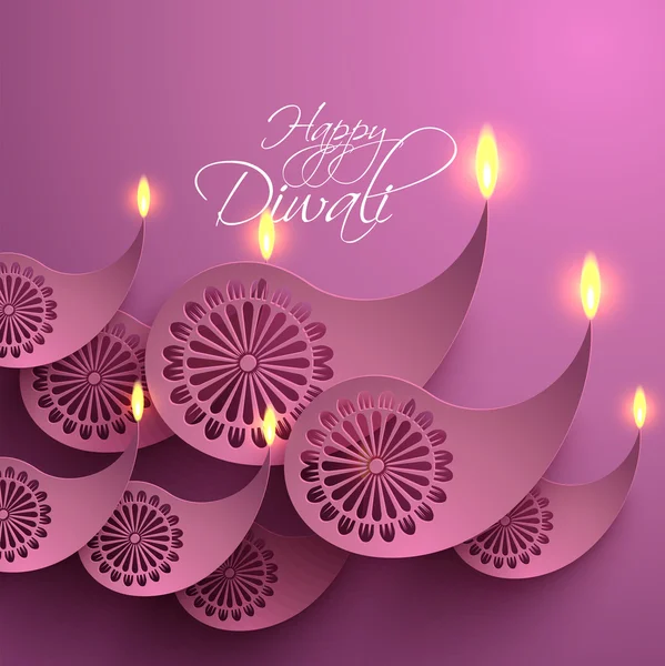 PrintVector Paper Diwali Diya — Stock Vector