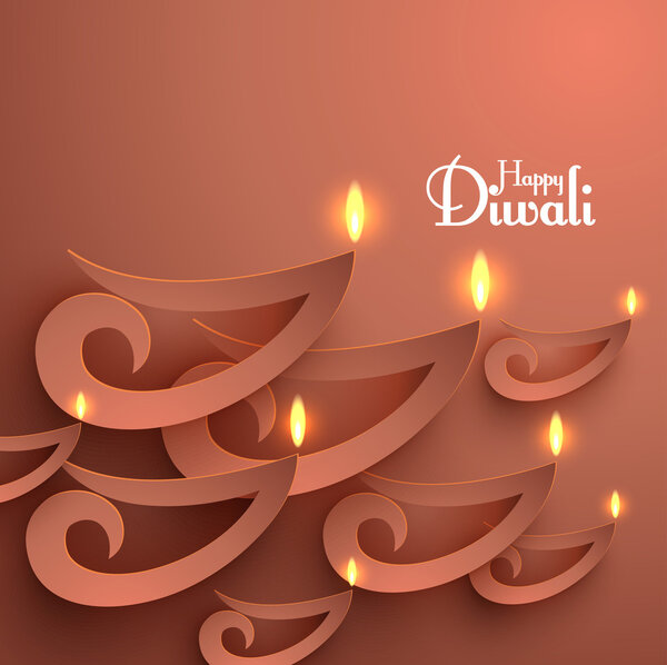Vector Paper Diwali Diya